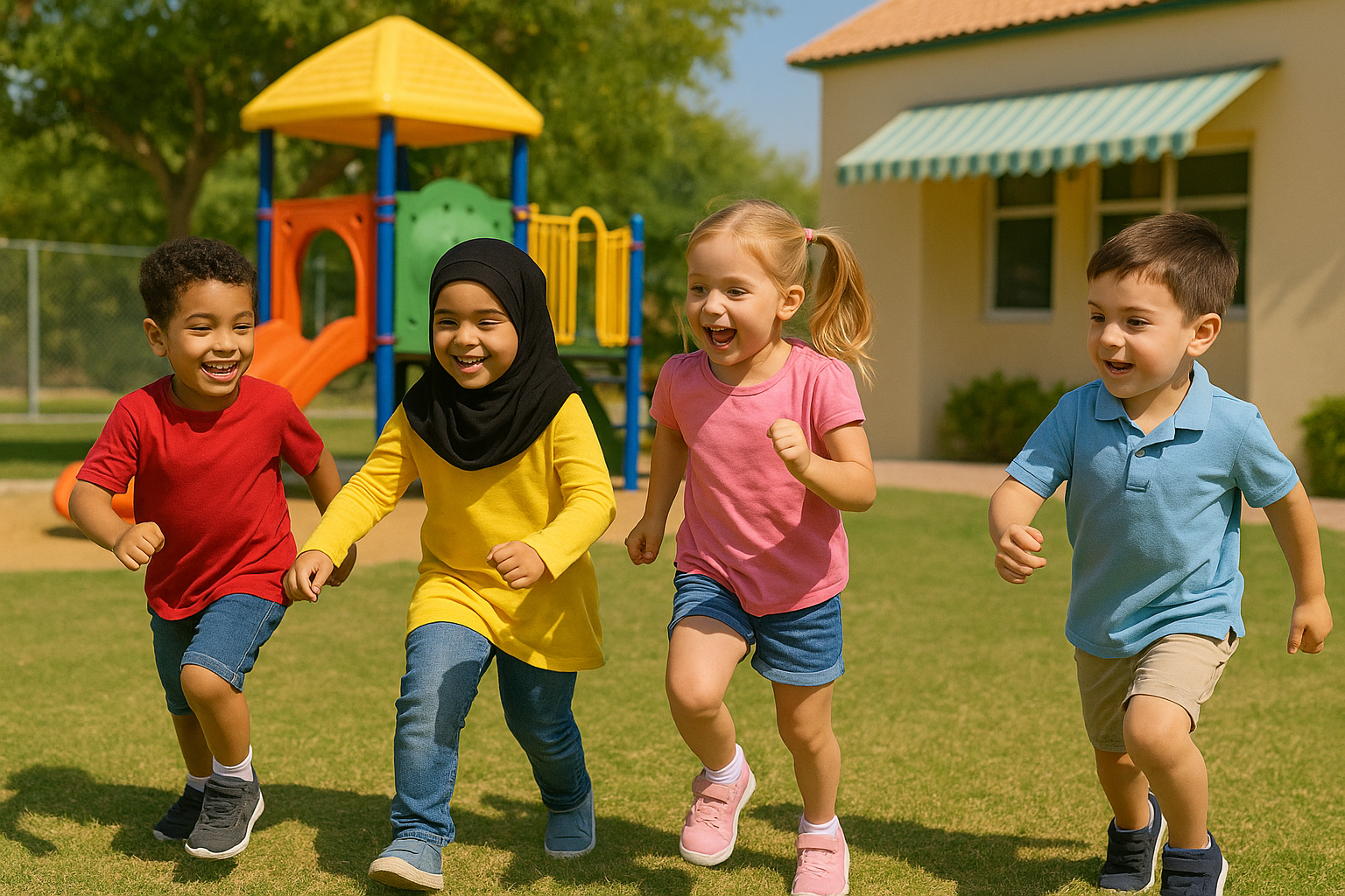 معلمة مع أطفال
